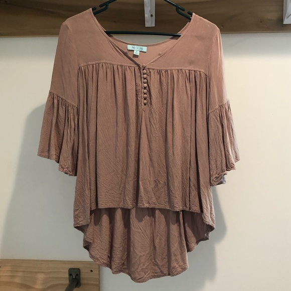 She and Sky Tops - She & Sky Brown Blouse